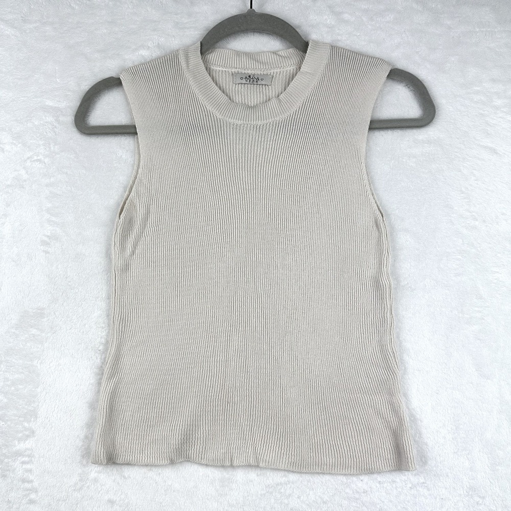 Unbranded Womens S Sleeveless‎ Womens Sweater Crew Neck Ivory